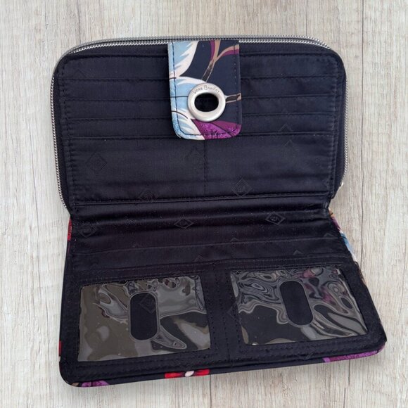 New Vera Bradley Performance Twill Turnlock Wallet - Mayfair in Bloom - Picture 4 of 6